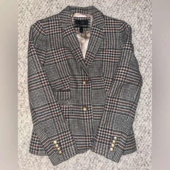 J. Crew Schoolboy Plaid Blazer- size 0 - Picture 8 of 12